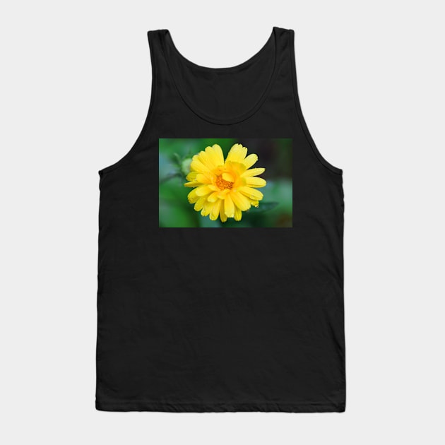 Yellow garden flower with dew drops facemask Tank Top by fantastic-designs